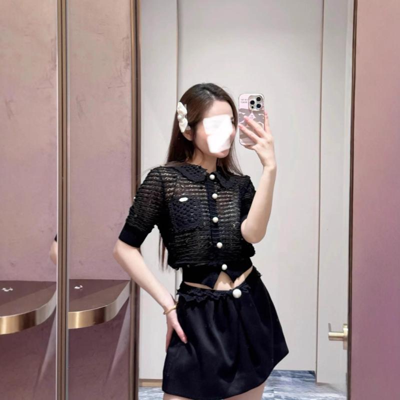 尖んがり10倍 ジレー レディース 夏 編み物 短袖 うつり変わり 透け ビーズ かざり付ける ゆったり 影ぼうし か細い 成り行き 甘辛 表現スタイル 軽さ もの柔らか原材料 心地よい 普段使い レディースファッション-セーター-ニット・セーター