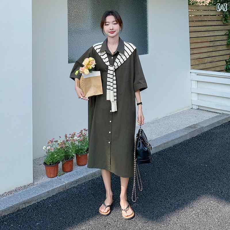 衣装 馬鹿でかい大きさ 夏 実写 縞模様の マントの 衣装の レディース 夏の 2024の 新型の 飛び切り 感の 微 太くて ゆったりしています。