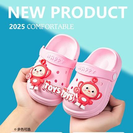 キッズ 夏サンダル 男の子 女の子用 厚底 かわいい カートゥーン柄 穴あき 室内外 ビーチシューズ 軽量 クッション 滑り止め 通気性 快適|LCE店