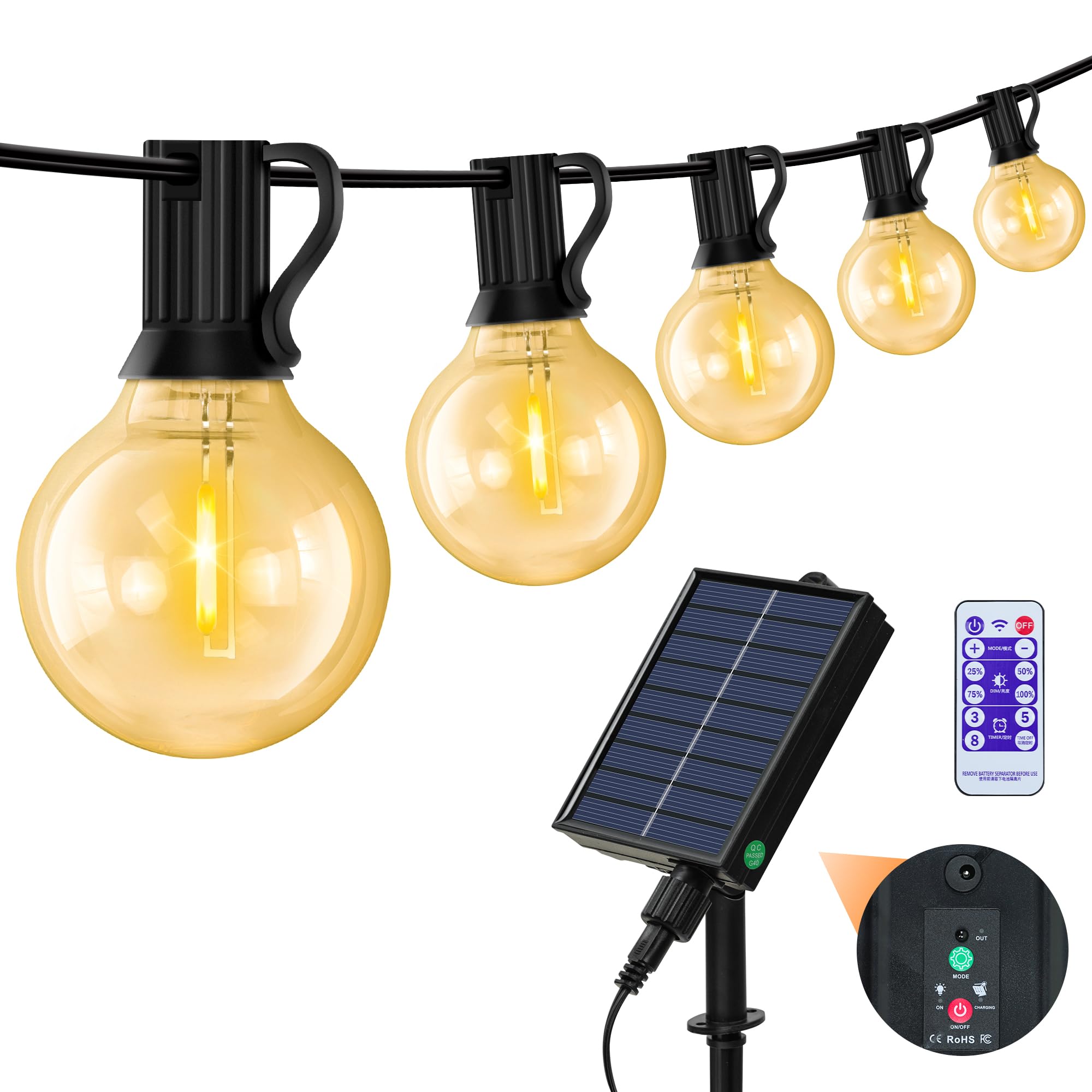 楽天市場】ストリングライト ソーラー 11.5m 防水 夜間自動点灯 17個