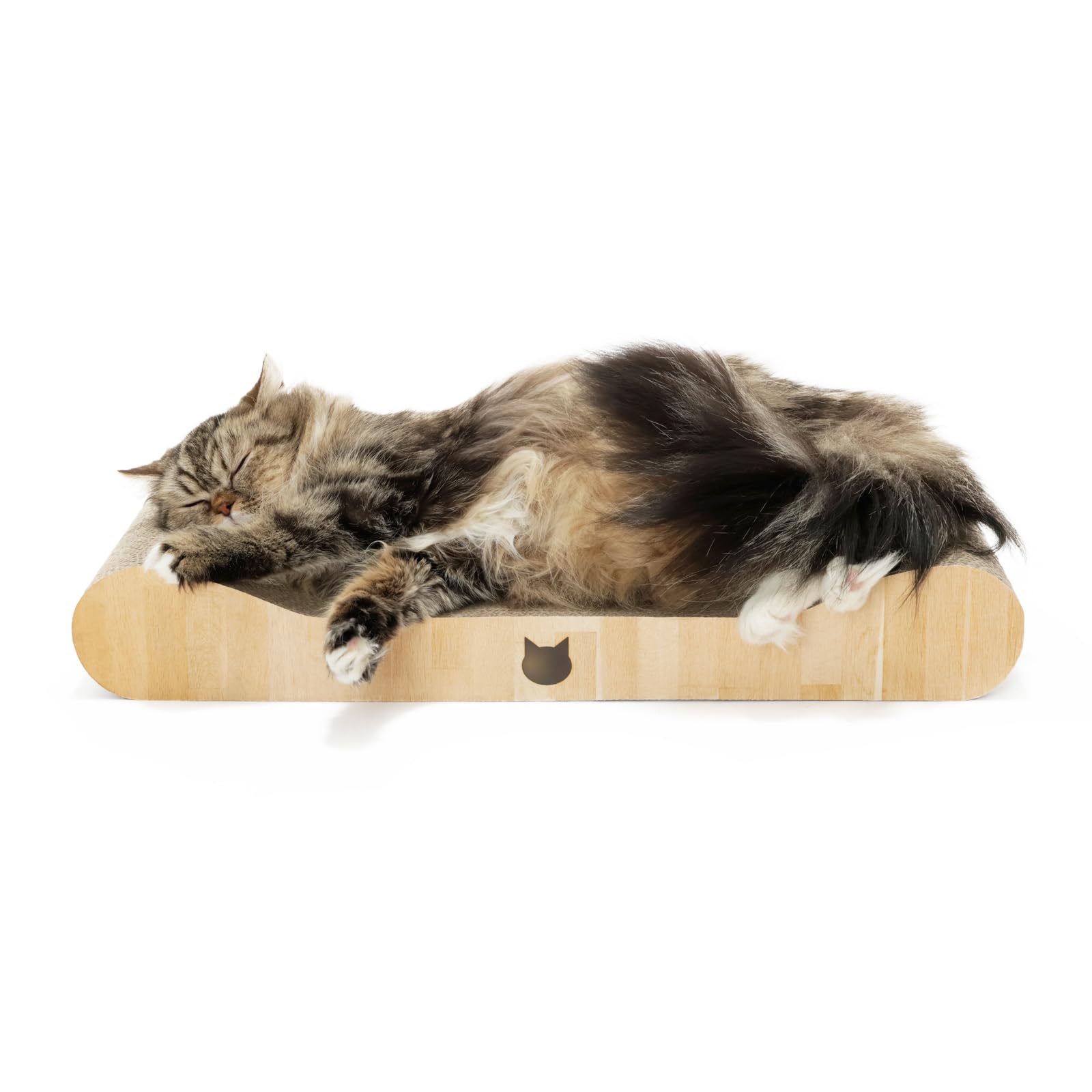 爪研ぎ ネコ 段ボール 猫用品 大きな猫 ぽっちゃり猫 つめとぎ バリバリベッド ラウンジ ライトブラウン（2セット）