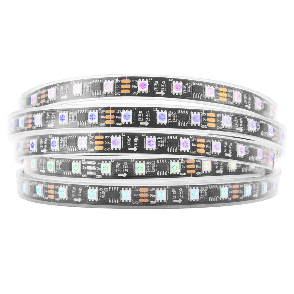 LEDイルミネーション WS2811 DC12V LEDテープライト RGB5050 アドレス可能 ドリームカラー 5M 300LEDs ネオピクセル プログラム可能 切断可能 Pcb黒 IP67シリコンチューブ防水