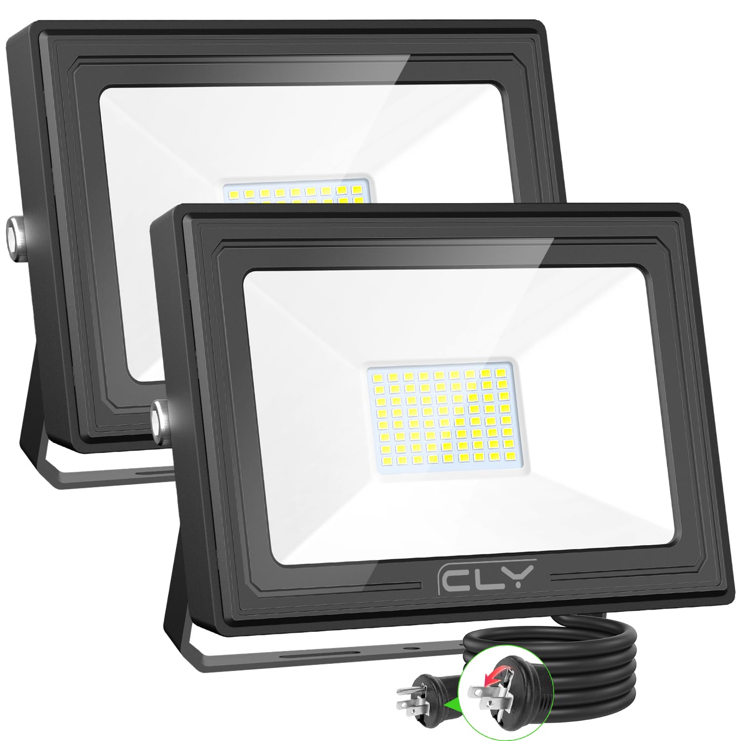 投光器 60W 昼白色 屋外ウォールライト 玄関ライト 防犯ライト 作業灯 集魚灯 駐車場灯 看板灯 省エネ 高輝度 6500K 1500LM IP66防水 工場 体育館 倉庫 ナイター 壁掛け 庭園 ベランダ 廊下 屋外 天井照明用 1.5Mケーブル 日本語説明書付き PSE認証済み 2芯と3芯併用プラ 5,169円