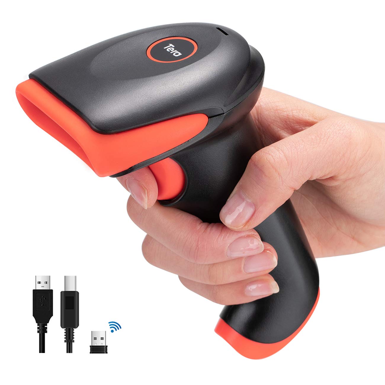 ワイヤレスバーコードリーダー 有線無線両方対応 QRコード USB 2.4GHz対応 Bluetooth 液晶表示バーコード読み取り 技適取得済み 手持ち式 バーコードスキャナー 図書館?店舗?オフィス?物流?倉庫などに適用
