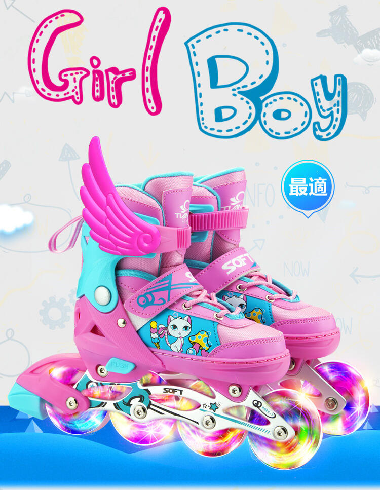注目ブランド 楽天市場 インラインスケート 子供用 ローラースケート 女の子 男の子 大人用 キッズ ジュニア サイズ調整可能 発光 初心者向け 静音 通気 L C Pony Shop 国産 Www Goalsr Com