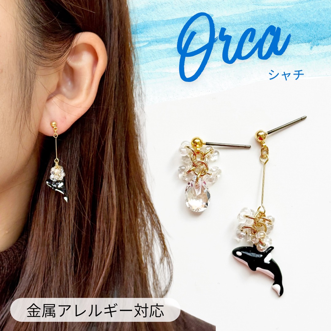 楽天市場】オルカ ステンレスピアス/1ペア販売 シャチ くじら イルカ