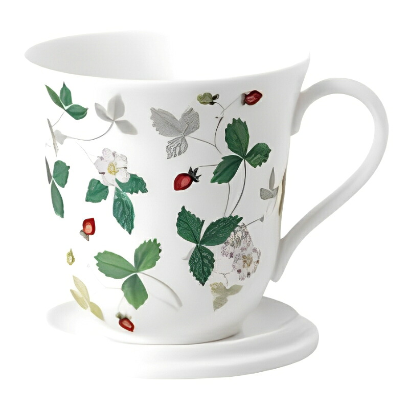 ウェッジウッド WEDGWOOD ワイルド･オランダ苺 心地よい 蓋付マグカップ