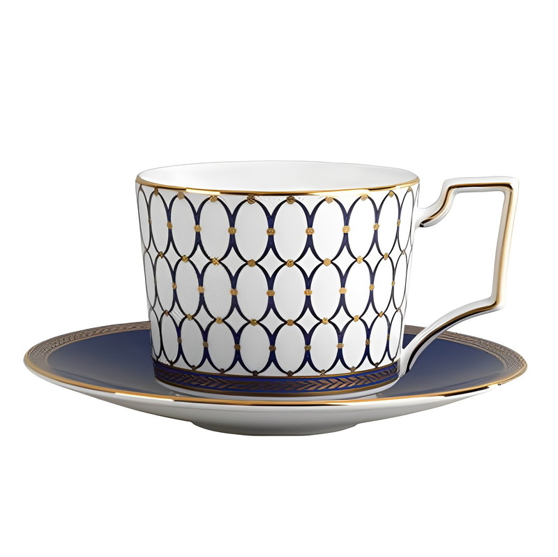 ウェッジウッド WEDGWOOD 文芸復興ゴールド ブルーティーカップ＆平円盤