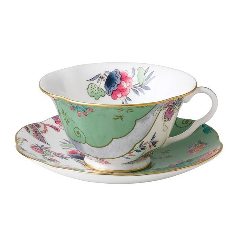 ウェッジウッド WEDGWOOD ハーレークイン バタフライブルーム お茶優勝杯＆平円盤 緑であること