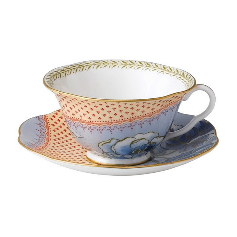 ウェッジウッド WEDGWOOD ハーレークイン バタフライブルーム 紅茶優勝杯＆平円盤 青色