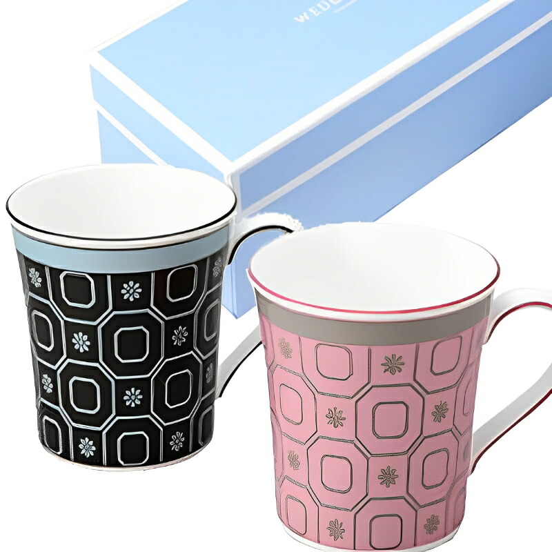 ウェッジウッド WEDGWOOD パラディオ マグカップ 青色/サクラ色 ありの実 300竓