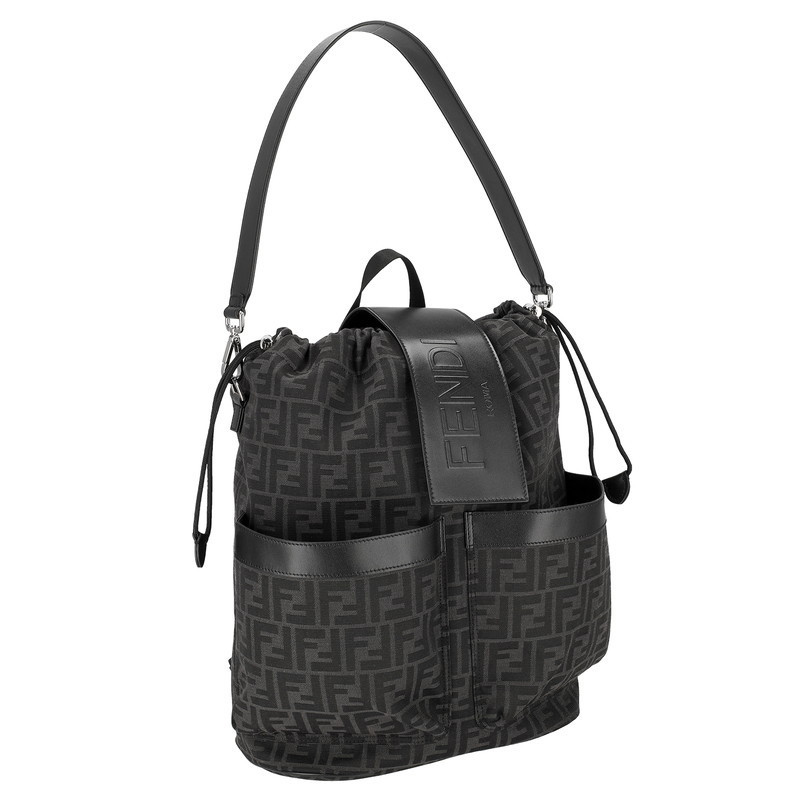 FENDI リュック Fendi By The Way Backpack Leather with Crystals Mini Black