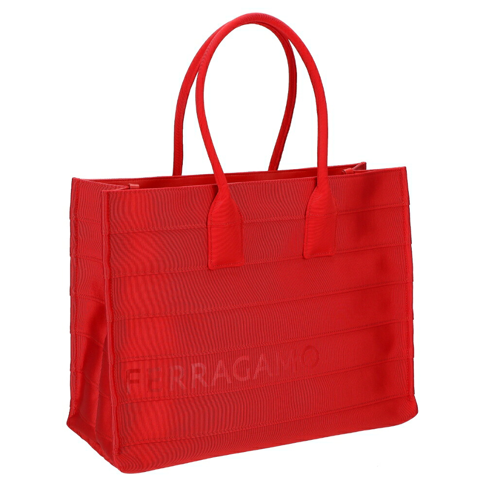 フェラガモ FERRAGAMO 213985 FABRIC/FLAME RED トートバッグ