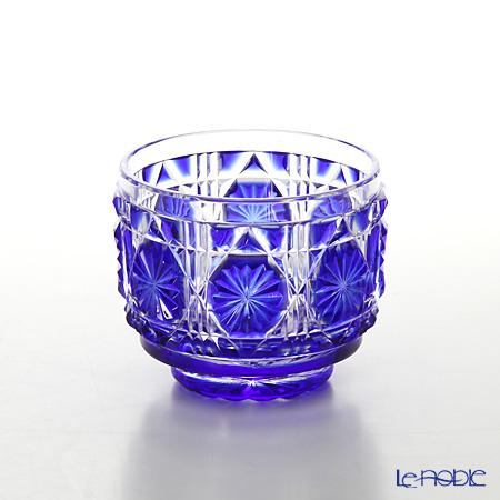 薩摩切子 猪口 八角 籠目文 青　酒器　ぐい呑み　切子 456025392008.jpg