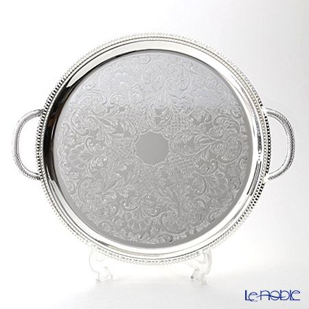 Le Noble Queen Anne Silver Plated Made In England Gallery Round Queen Anne Silver Plated Made In England Gallery Round Tray With Handles 35 Cm 0 6392 Marriage Celebration 内 祝 I Favors Gift Gifts