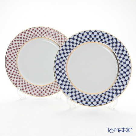 ワンピなど最旬ア プレート コバルトネット ブルース ピンクネット インペリアル ポーセリン ポイント10倍 ロシア食器 27cm 内祝い 結婚祝い ブランド お皿 皿 ペア Ipst Www Gmco Az