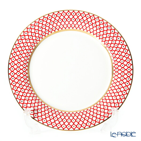 【P10倍・クーポン】ロシア食器 インペリアル・ポーセリン アストラ スカーレット プレート 27cm ホワイト /// 赤色 レッド 大皿 平皿 おしゃれ カレー パスタ 高級 ブランド アンティーク風 洋食器 ディナー 大きい 金彩 // 結婚祝い ギフト プレゼント 贈り物 出産祝い|ブランド洋食器の店ル・ノーブル