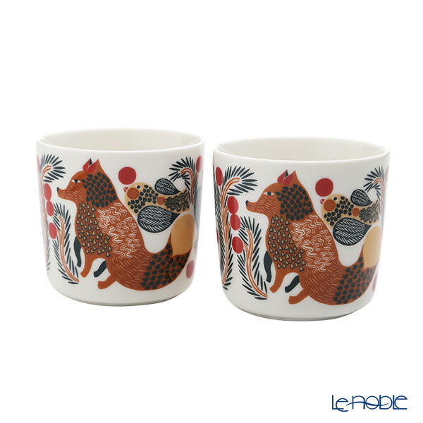 マリメッコ Marimekko Ketunmarja ケトゥンマルヤ キツネとベリー コーヒーカップセット ハンドルなし 186 激安 新作 ボウル ブランド 北欧 内祝い 食器 結婚祝い 21aw