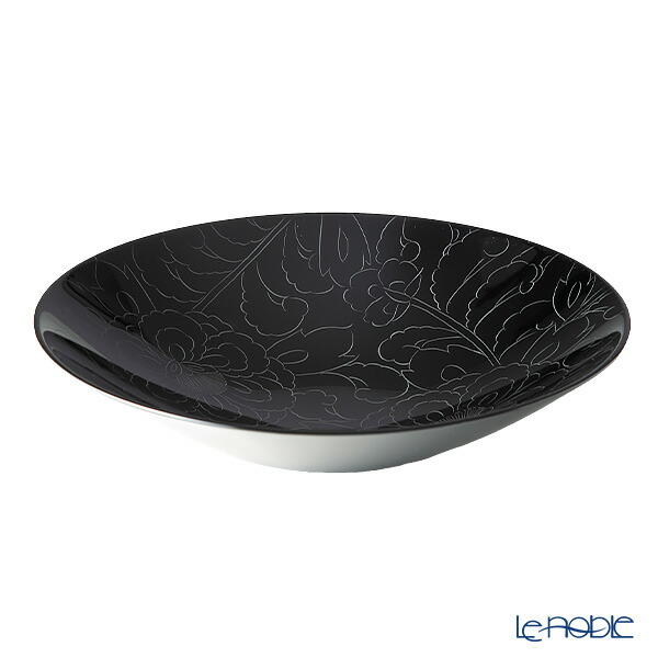 【P10倍・クーポン】井助 漆器 ボウル 牡丹彫 大鉢 黒／白 木紛加工品／漆塗り 24×H5cm MA-668 和食器 ボウル 鉢