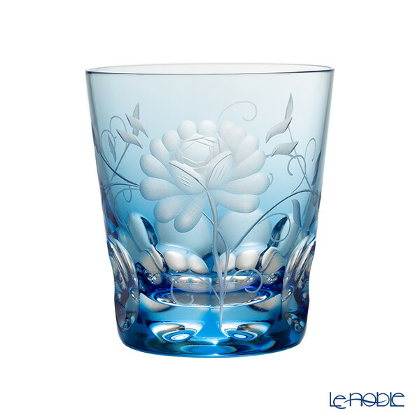 アルンシュタットクリスタル ローズ オールドファッショングラス 270ml アクア (色被せガラス)33367 ハンドメイド クリスタルガラス ロックグラス オールドファッション ウイスキーグラス
