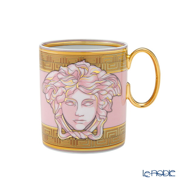 【P10倍・クーポン】ローゼンタール ヴェルサーチェ／ヴェルサーチ VERSACE メドゥーサ アンプリファイド マグカップ ピンク 300ml /// ベルサーチ 食洗機対応 おしゃれ ブランド 高級 ドイツ製 磁器 洋食器 底が平ら // ギフト プレゼント 贈り物 誕生日 結婚祝い 還暦祝い