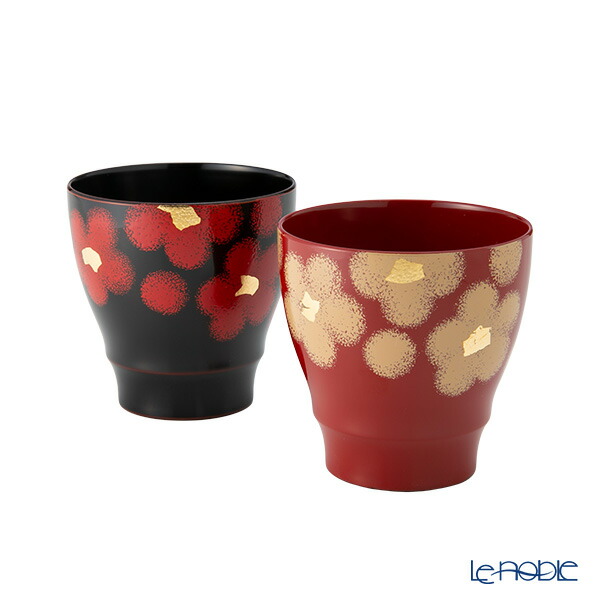 【P10倍・クーポン】井助 紅白華 ペアカップ 木粉と樹脂の成型品 漆塗り 8.8&times;H9cm MA-728 和食器 フリーカップ コップ｜ブランド洋食器の店ル・ノーブル