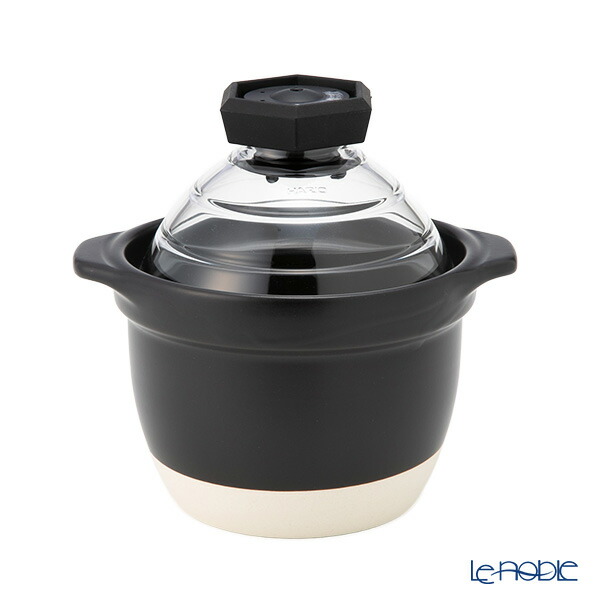 楽天市場】ハリオ フタがガラスのご飯釜 2-3合 萬古焼 GNR-200-B-W