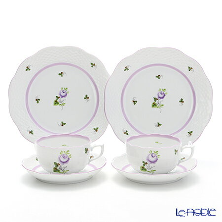 ヘレンド　3点セット ウィーンの薔薇・ピンク] ミニチュアティーセット