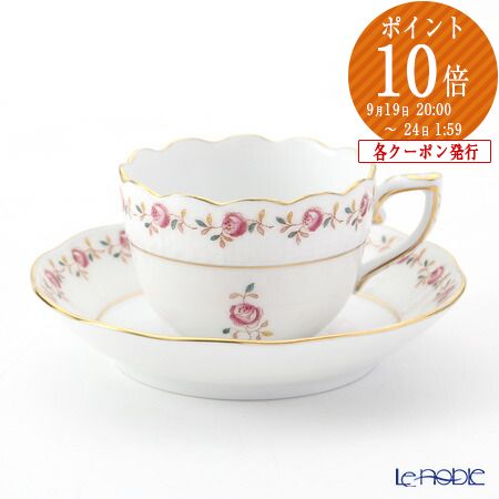 【P10倍・クーポン】ヘレンド (HEREND) 薔薇の花飾り RGS 00711-0-00 モカカップ＆ソーサー 100ml HEREND ブランド コーヒーカップアンドソーサー デミタスカップ モカカップ