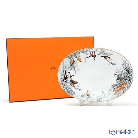 【P10倍・クーポン】エルメス (HERMES) 赤道直下のスケッチ オーバルディッシュ ミディアム 42cm HERMES ブランド食器 プレート お皿 ディッシュ 大皿｜ブランド洋食器の店ル・ノーブル