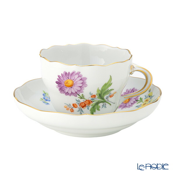 MEISSEN - マイセン 飛燕草とスイートピー ニつ花 フラワーブーケ ティーカップ マイセン 飛燕草とスイートピー ニつ花 フラワーブーケ ティーカップ