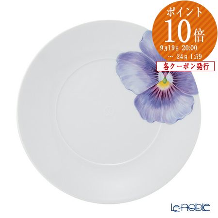 【P10倍・クーポン】マイセン (Meissen) コスモポリタン ジャイアントブルーム プレート 22.5cm パンジー 61A160／37473 /// お皿 おしゃれ かわいい 高級 ブランド食器 ドイツ ケーキ皿 デザート皿 ティータイム お菓子 花柄 // ギフト プレゼント 贈り物 誕生日 結婚祝い