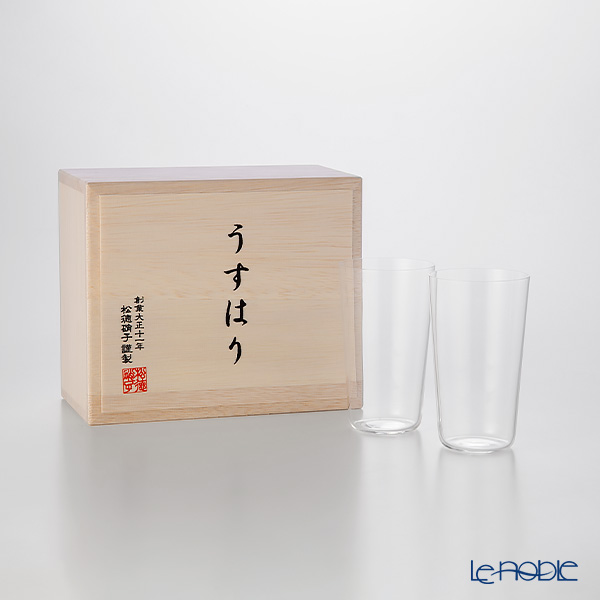 楽天市場】松徳硝子 うすはり タンブラー(L)375ml 【木箱入】 /// うす