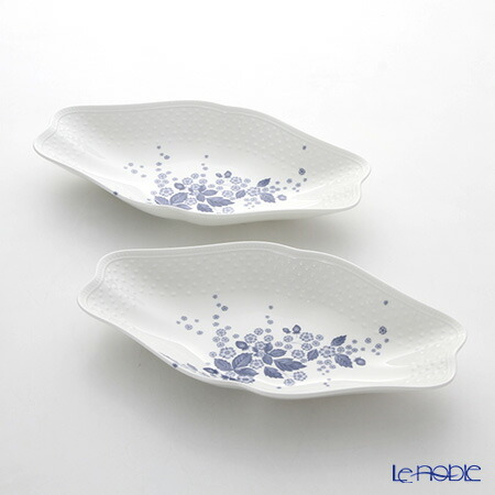 【P10倍・クーポン】ウェッジウッド (Wedgwood) ストロベリーブルームインディゴ マルチディッシュ 31×17cm ペア ウエッジウッド Wedgwood ストロベリーブルーム インディゴ プレート お皿 ディッシュ 大皿
