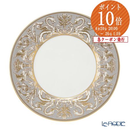 【P10倍・クーポン】ウェッジウッド (Wedgwood) ルネッサンス グレイ(グレー) プレート アクセント 23cm ウエッジウッド Wedgwood ルネッサンスゴールド ルネッサンスレッド プレート お皿 ディッシュ 廃盤