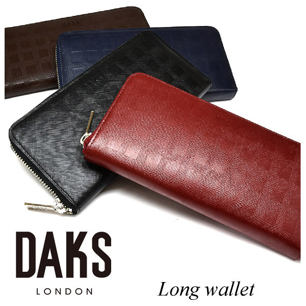 DAKS(ダックス)チェッカーエンボス ラウンドチャック長金入れ 「ダックス」 DP25918