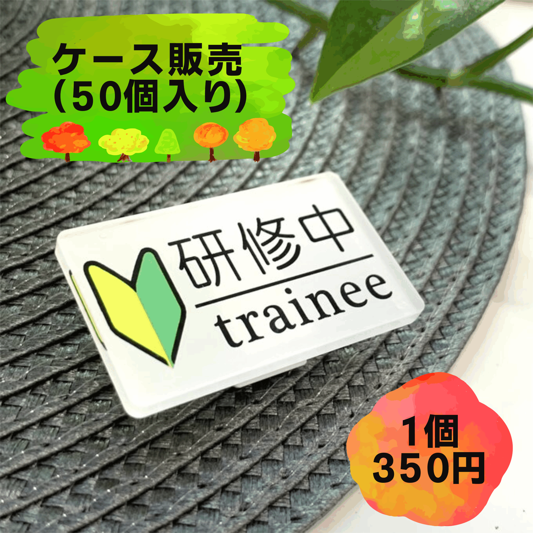 【楽天市場】【送料無料】研修中サインプレートtrainee 初心者マーク 若葉マーク クリップ ピン バッジ バイト アルバイト 研修期間 研修生 :  レアレアクオリティデザイン