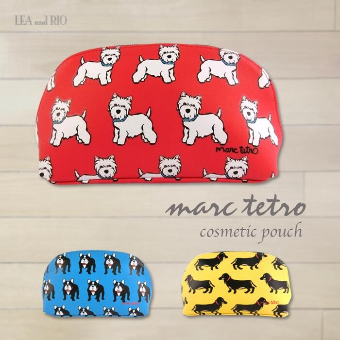犬好きさんへ marc tetro マークテトロ メイクポーチ コスメティックポーチ コスメバッグ コスメティックバッグ メイクバッグ 大人カワイイ おしゃれ かわいい 小物入れ 犬モチーフ コスメポーチ ポーチ 母の日 誕生日 ギフト 贈り物 プレゼント 返品交換不可