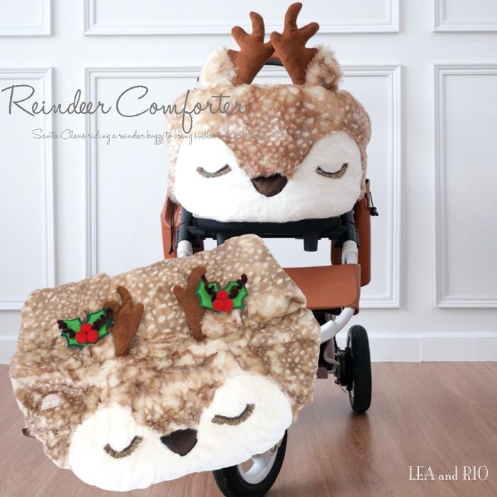 ふわっもこっトナカイモチーフカートカバー バギーカバー ペットカート あごのせクッション ペット こっくりカラー ふわふわ もこもこ 極小犬 パピー 超小型犬 小型犬 犬 猫 コットン コンフォーター デュベ カートカバー ハンドメイド 返品交換不可|LEA and RIO