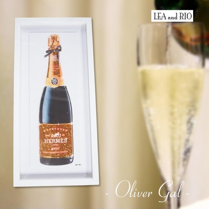 【Oliver Gal -オリバー・ガル-】 アート アートパネル ウォールアート 絵画 シャンパンボトル champagne bottle シャンパン ボトル シック モダン かわいい 結婚 新築 開店 周年 お祝い バースデイ 誕生日 ご褒美 贈り物 プレゼント ショップ おしゃれ 返品交換不可
