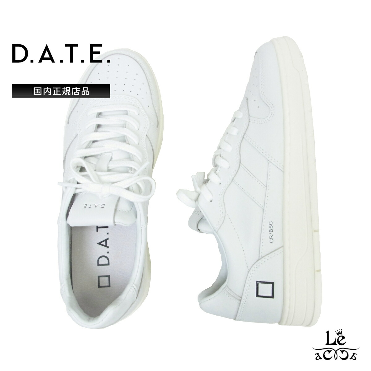 DATE デイト D.A.T.E. メンズ スニーカー ローカット レザー インソール ホワイト COURT 2.0 BASIC イタリア ブランド 国内正規品 父の日 ギフト 33000 【送料無料】｜Le acca