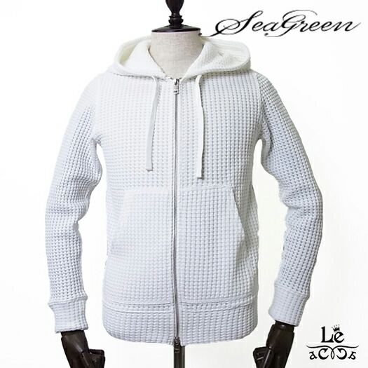 楽天市場 Seagreen シーグリーン ビッグワッフル パーカー ジップアップパーカー オニワッフル ホワイト 白 人気 ブランド メンズ 日本製 春夏モデル 国内正規品 200 送料無料 Le Acca
