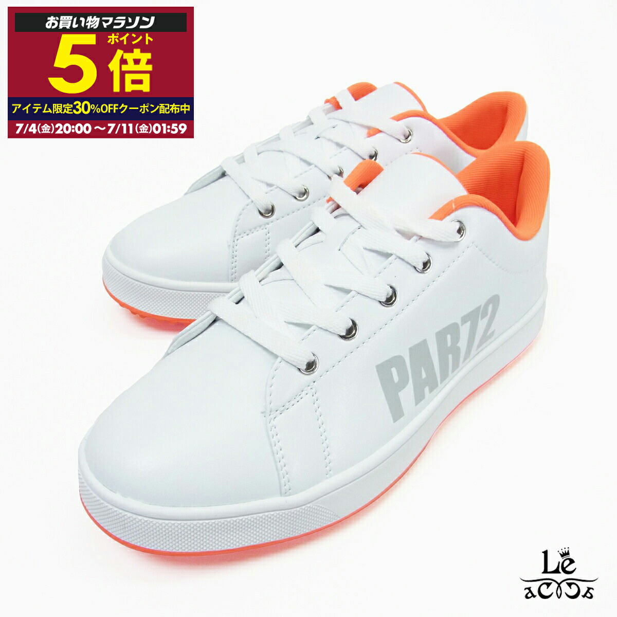 【7/31迄ポイント10倍】【30％OFF】PAR72 パーセッタンタドゥエ スパイクレス ゴルフ シューズ PA5PFZ02 メンズ スパイクレスシューズ ゴルフ ホワイト オレンジ パー72 イタリア ブランド 国内正規品 9900【送料無料】画像