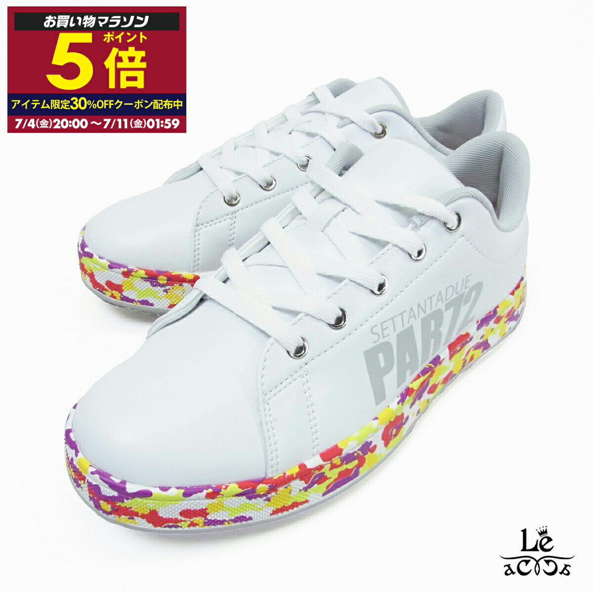 【7/31迄ポイント10倍】【30％OFF】PAR72 パーセッタンタドゥエ スパイクレス ゴルフ シューズ PA5PFZ05 メンズ スパイクレスシューズ ゴルフ ホワイト レッド パー72 イタリア ブランド 国内正規品 9900【送料無料】画像