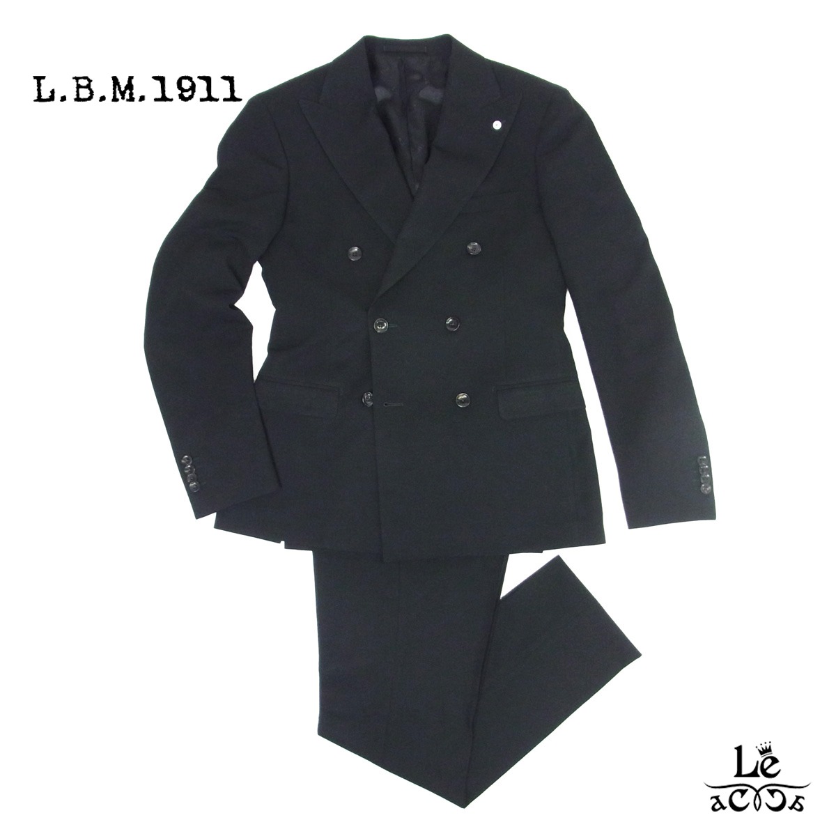 LBM1911 テーラードジャケット　ネイビー×ブラック　50 秋冬✨ L.B.M. 1911 【エルビーエム1911】 ”2807 Regular” リネン