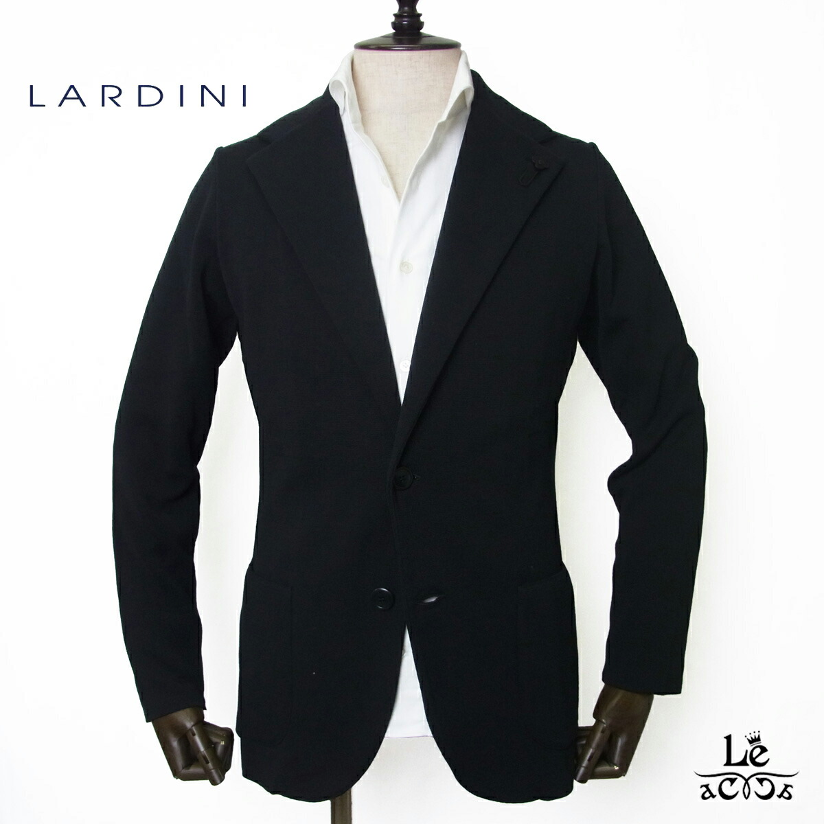 美品 LARDINI コットン ニット テーラードジャケット 黒 M 楽天市場】LARDINI ラルディーニ ワッフル ニットジャケット