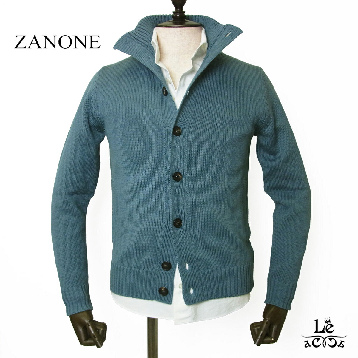 ZANONE ザノーネ CHIOTO キョート スタンドカラー カーディガン KYOTO ニットブルゾン メンズ 2025AW ブルーグリーン ウール イタリア ブランド 国内正規品 父の日 ギフト 【送料無料】｜Le acca