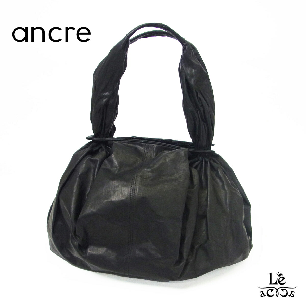 【クーポン対象】ancre アンカー ORIGAMI FUROSHIKI TOTE トートバッグ イタリアンレザー 風呂敷 バッグ 本革 ブラック 黒 日本 ブランド 正規品【送料無料】