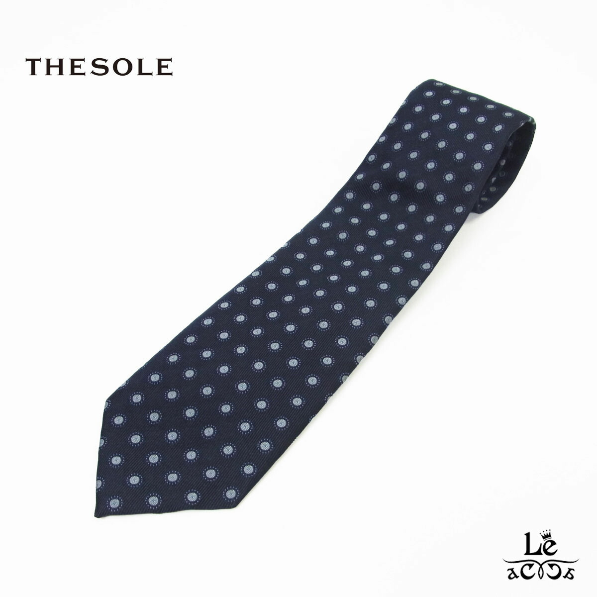 ✨極美品✨THE SOLE ザ・ソール ネクタイ ドット柄　上質シルク　日本製 THE SOLE（ザソール）ポルカドット ヘビーオンスシルクタイ