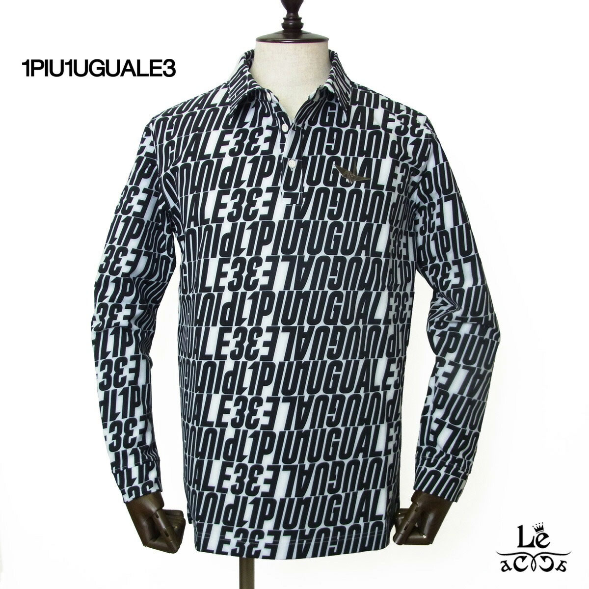 楽天市場】1PIU1UGUALE3 GOLF 長袖ポロシャツ メンズ 秋冬用 黒 白 M L